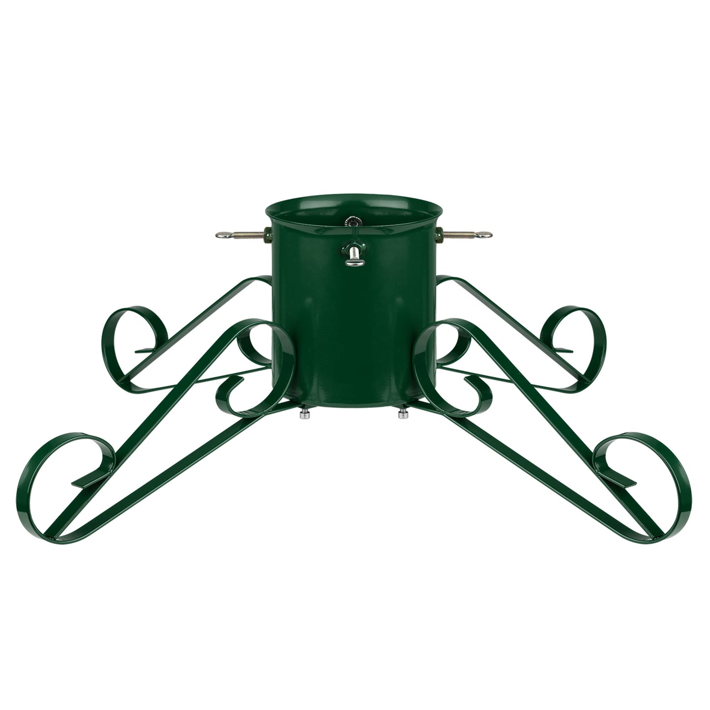 Green Traditional Scroll Leg Metal Christmas Tree Stand - Large