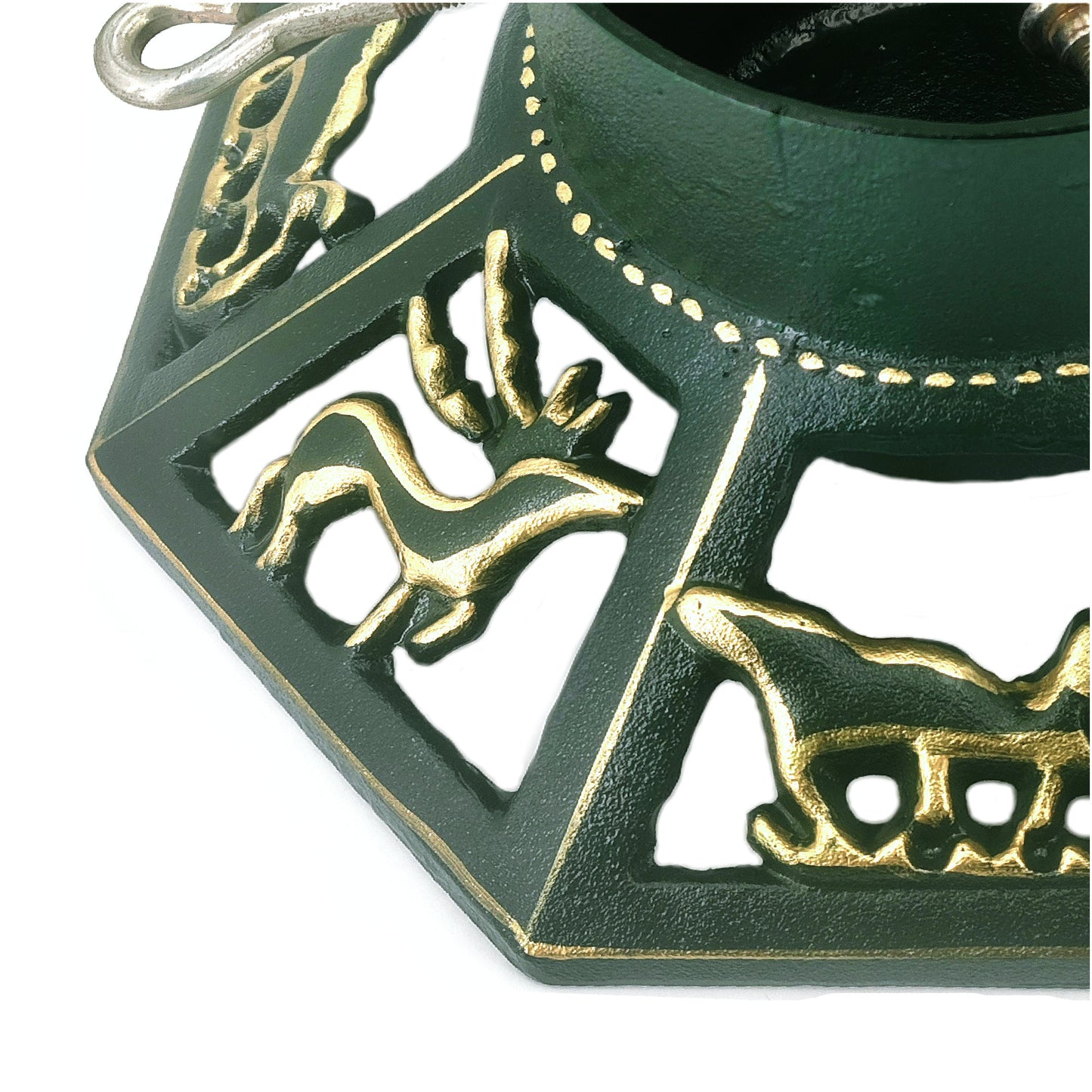 Cast Iron 14" Octagonal Deer Christmas Tree Stand