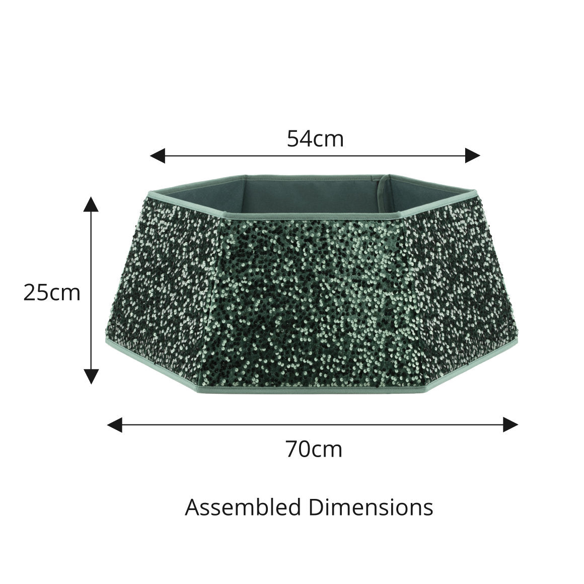 Green Hexagonal Sequin Christmas Tree Skirt