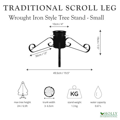 Traditional Scroll Leg Metal Christmas Tree Stand - Small