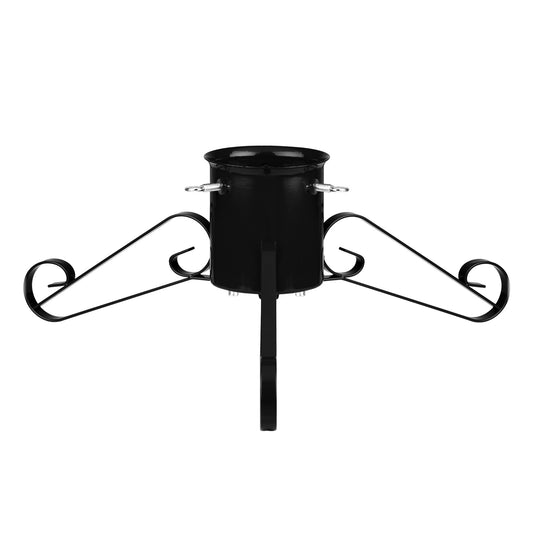 Black Traditional Scroll Leg Metal Christmas Tree Stand - Meedium