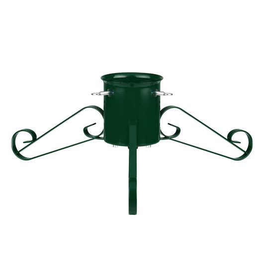 Green Traditional Scroll Leg Metal Christmas Tree Stand - Medium