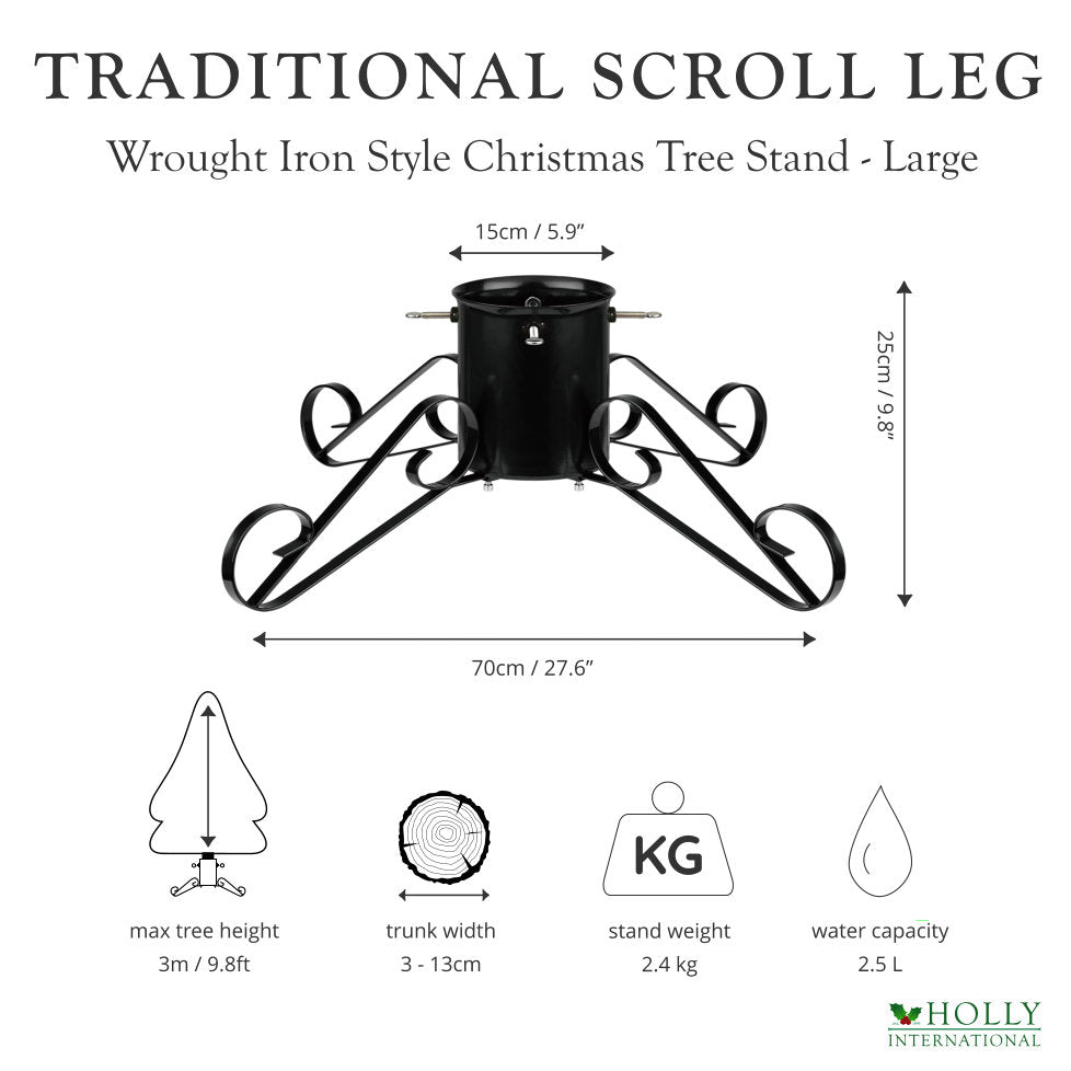 Traditional Scroll Leg Metal Christmas Tree Stand - Large