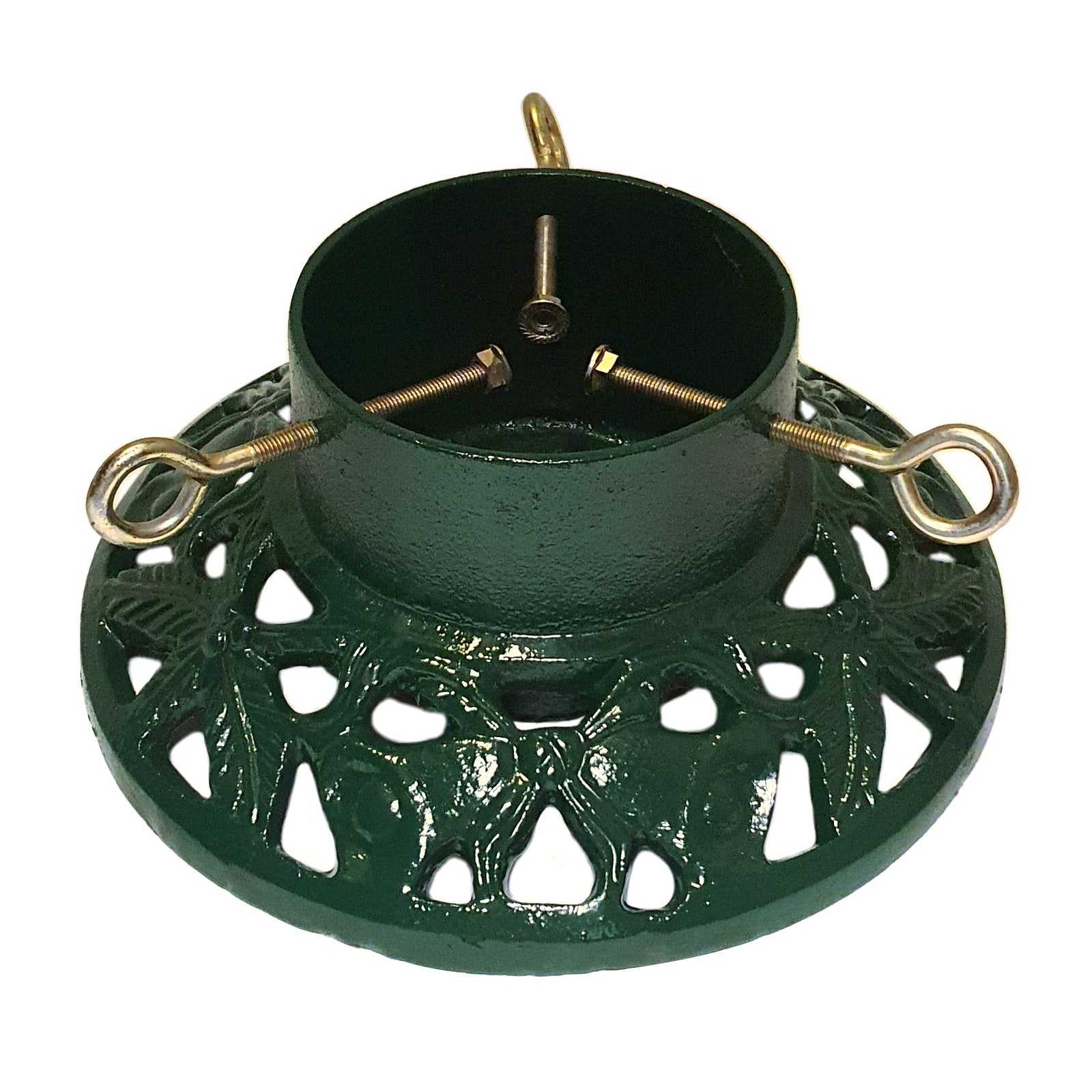 Cast Iron 12" Green Round Bell Christmas Tree Stand