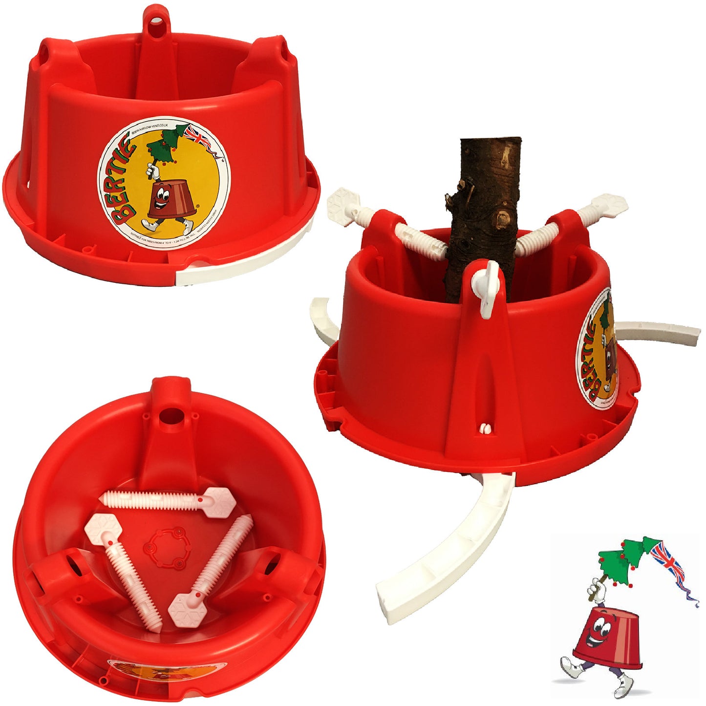 Plastic Christmas Tree Stand - Bertie Red/White