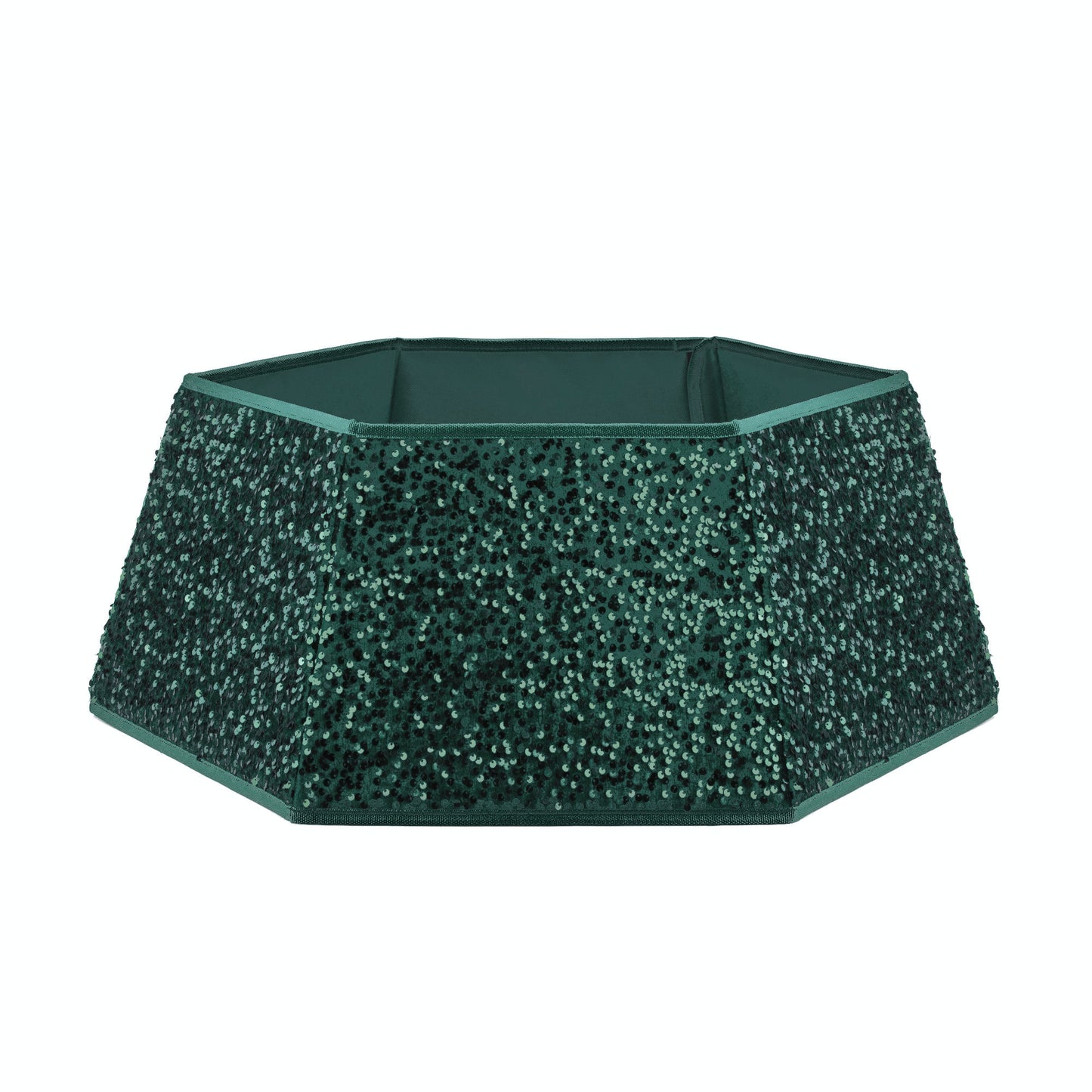 Green Hexagonal Sequin Christmas Tree Skirt