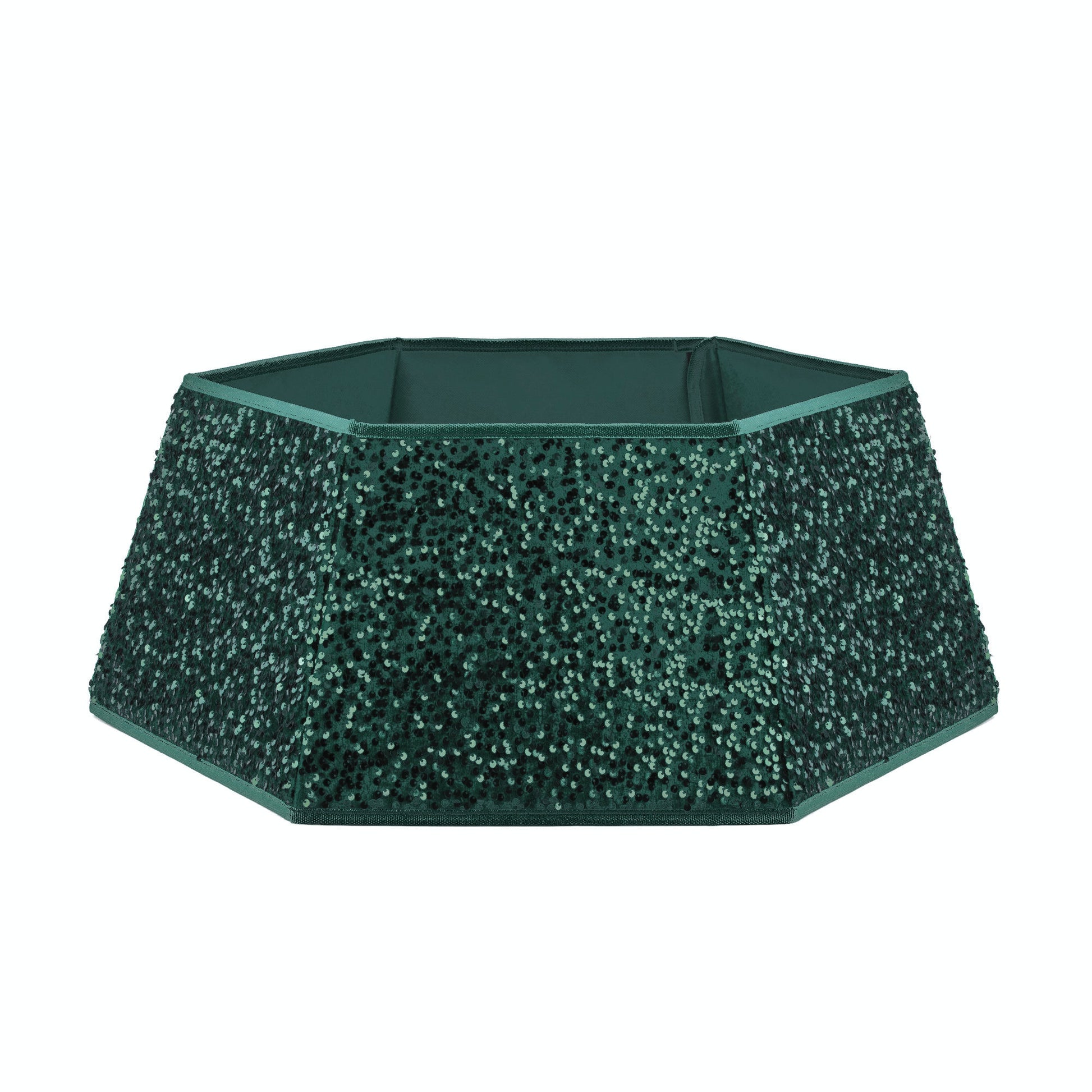 Green Hexagonal Sequin Christmas Tree Skirt