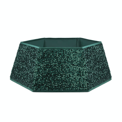 Green Hexagonal Sequin Christmas Tree Skirt