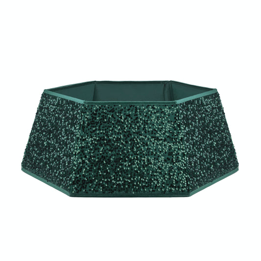 Green Hexagonal Sequin Christmas Tree Skirt