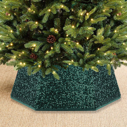 Green Hexagonal Sequin Christmas Tree Skirt