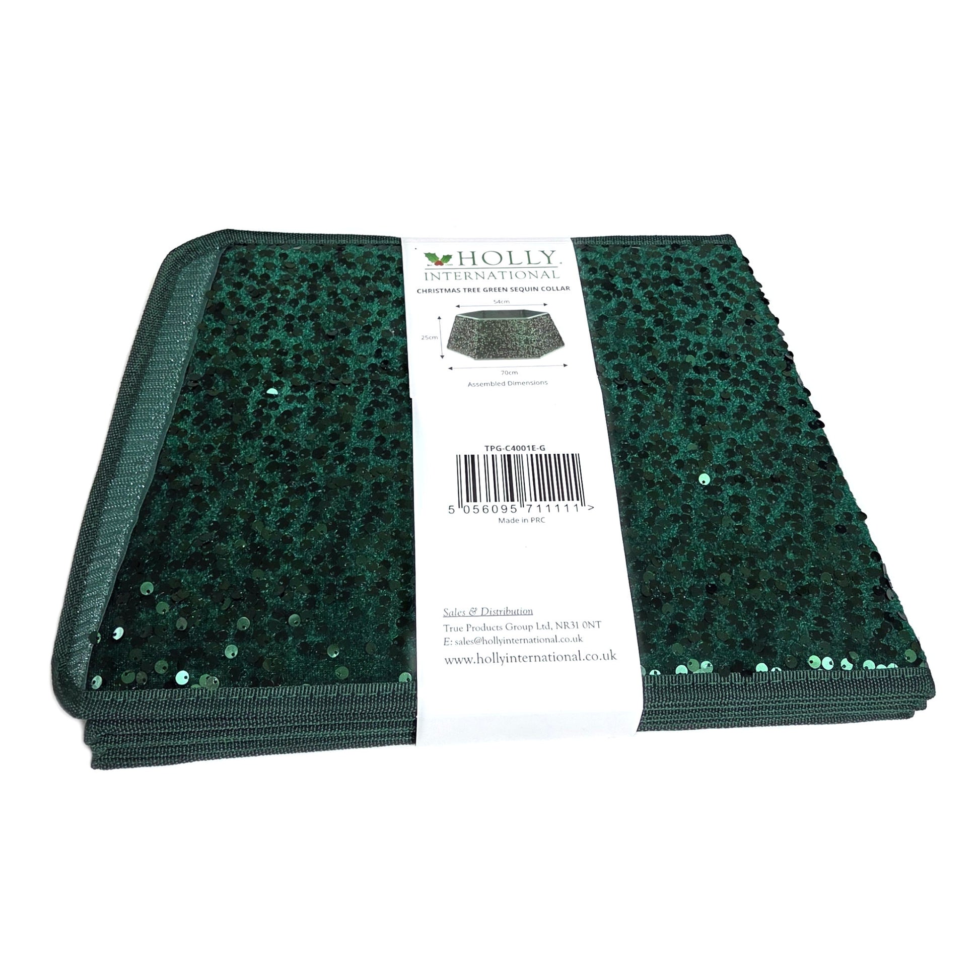 Green Hexagonal Sequin Christmas Tree Skirt
