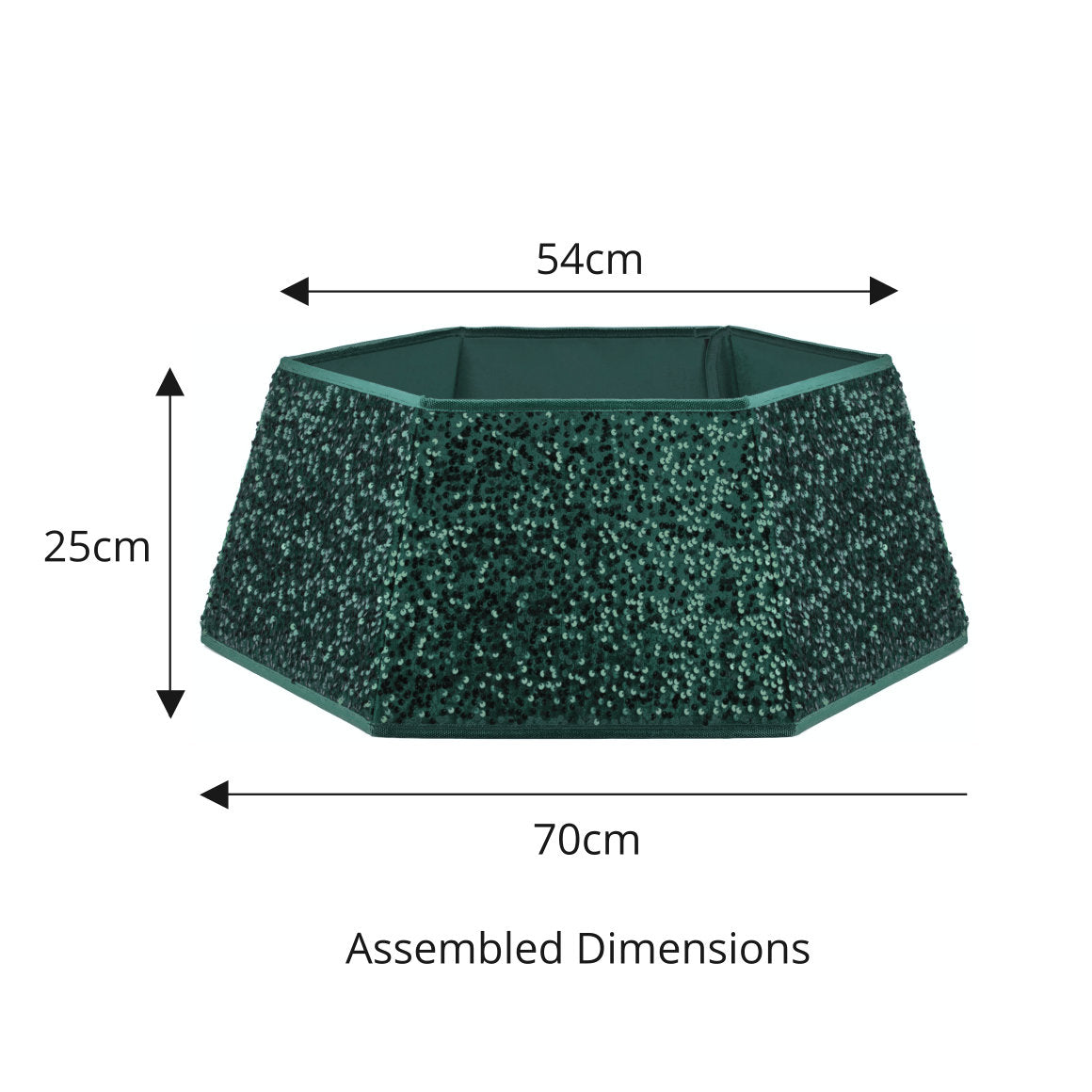 Green Hexagonal Sequin Christmas Tree Skirt