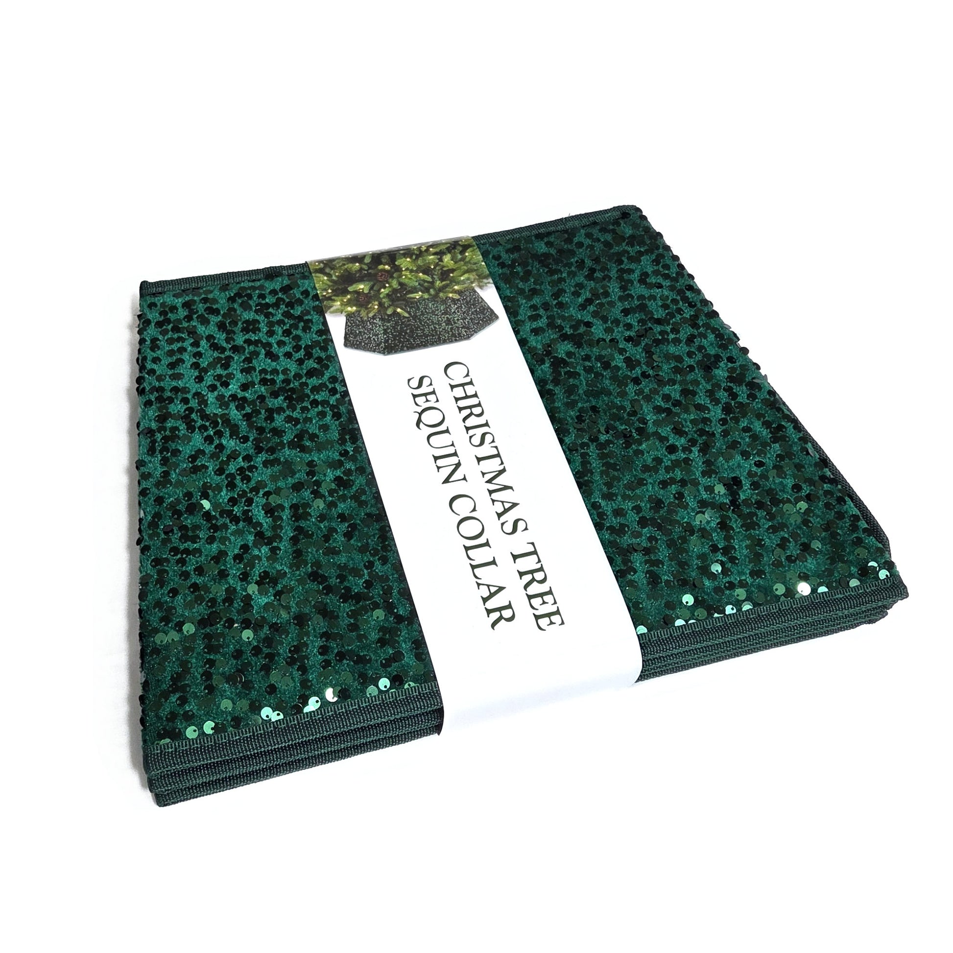 Green Hexagonal Sequin Christmas Tree Skirt