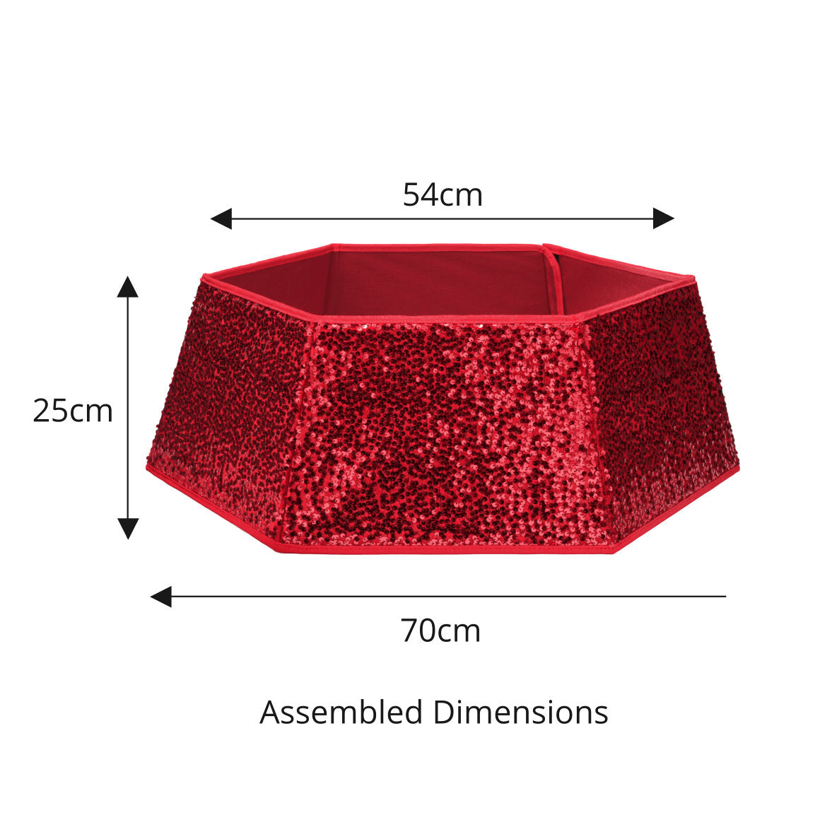 Red Hexagonal Sequin Christmas Tree Skirt