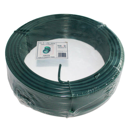 Galvanised Line Wire - Green PVC Coated 52m