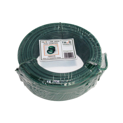 Galvanised Line Wire - Green PVC Coated 25m