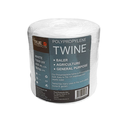 White Polypropylene Baling Twine T-800 UV - 350m