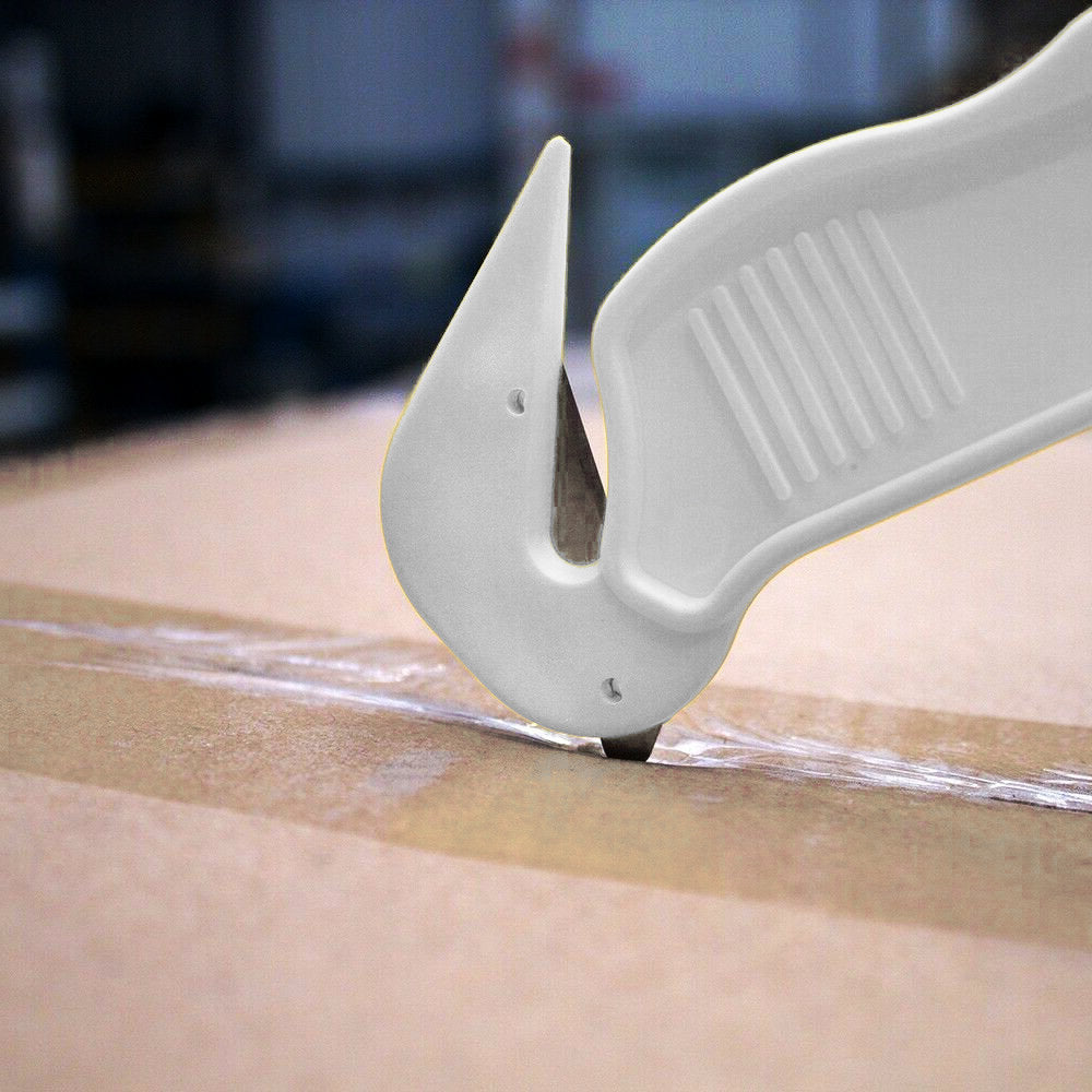 Us Box Cutter White Safety Box Cutter with Fixed Steel Blade – Christmas Tree Netting
