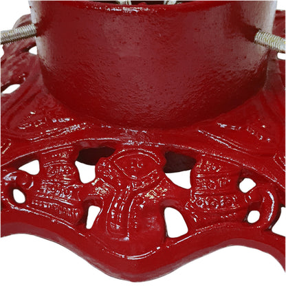 Cast Iron 12" Red Snowman Christmas Tree Stand