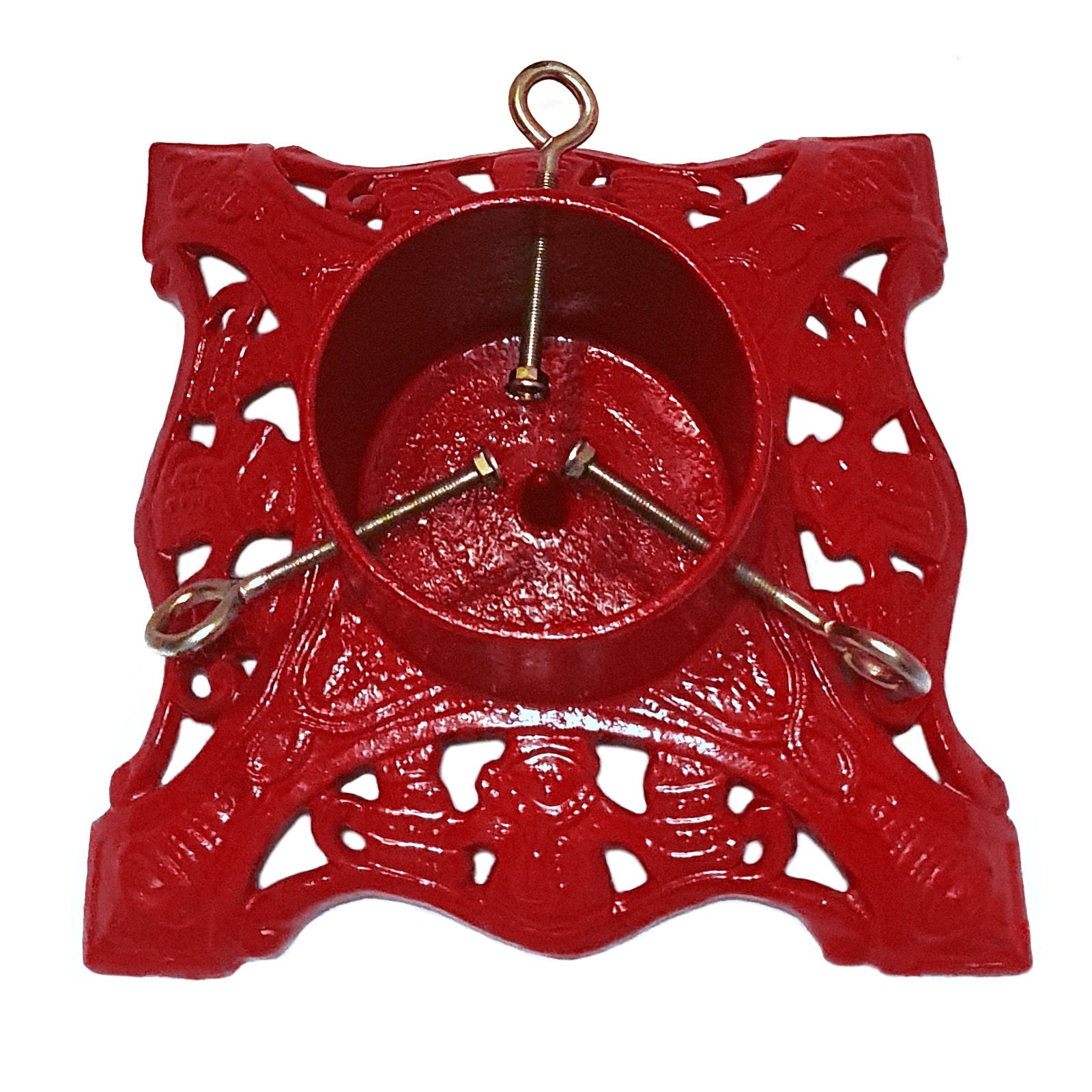 Cast Iron 12" Red Snowman Christmas Tree Stand