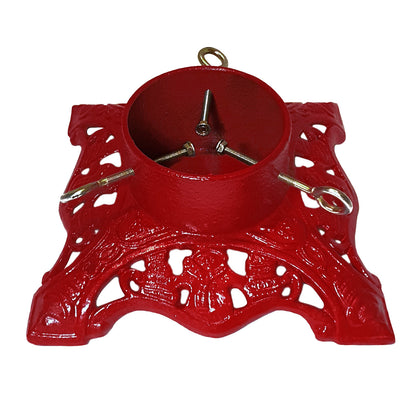 Cast Iron 12" Red Snowman Christmas Tree Stand