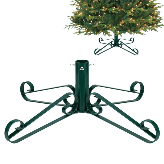 Artificial Christmas Tree Stand Metal Scroll Leg - Green
