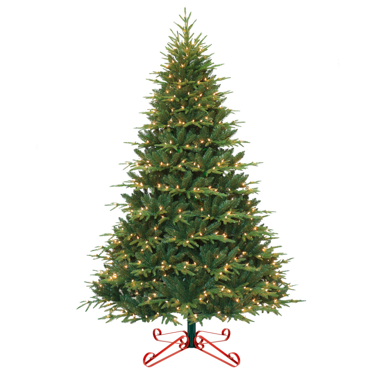 Artificial Christmas Tree Stand Metal Scroll Leg  - Red & Green