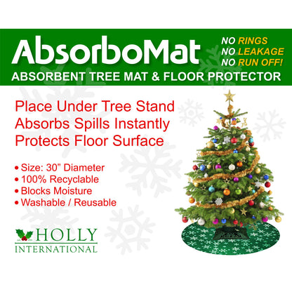 AbsorboMat Absorbent Christmas Tree Mat & Floor Protector - Green