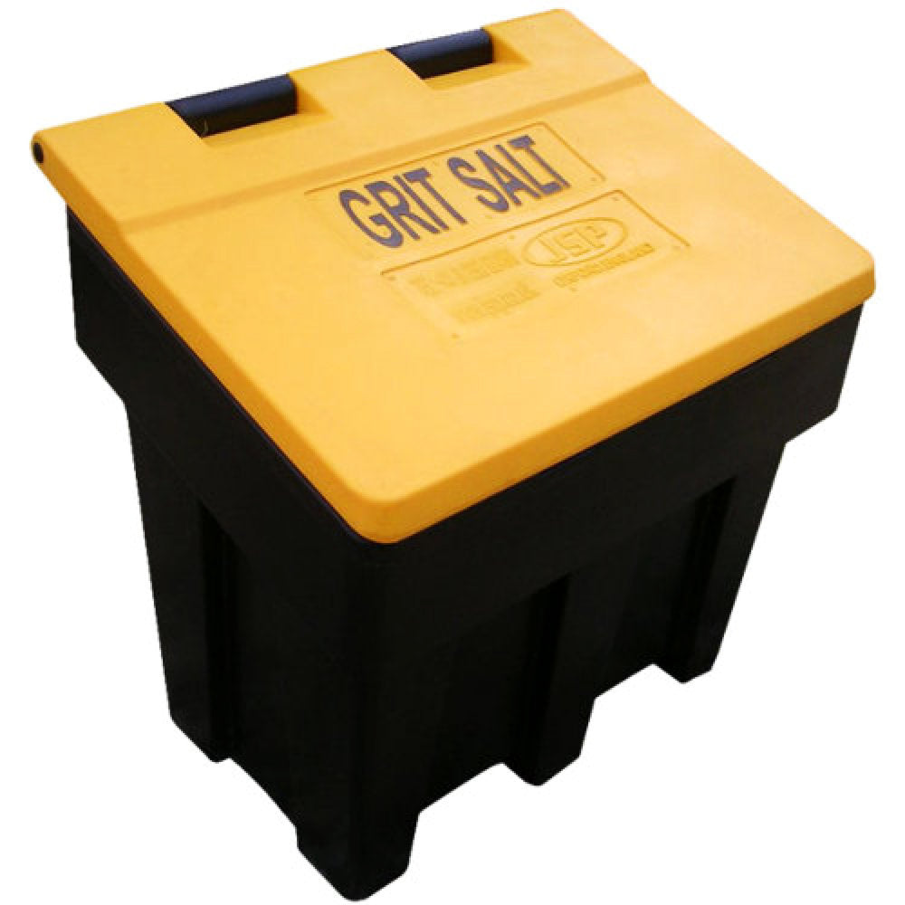 JSP 250kg Grit Salt Bin - Black with Yellow Lid